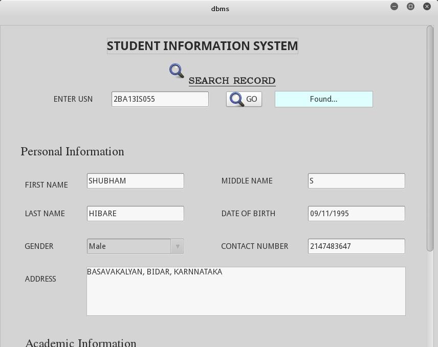 student information management system