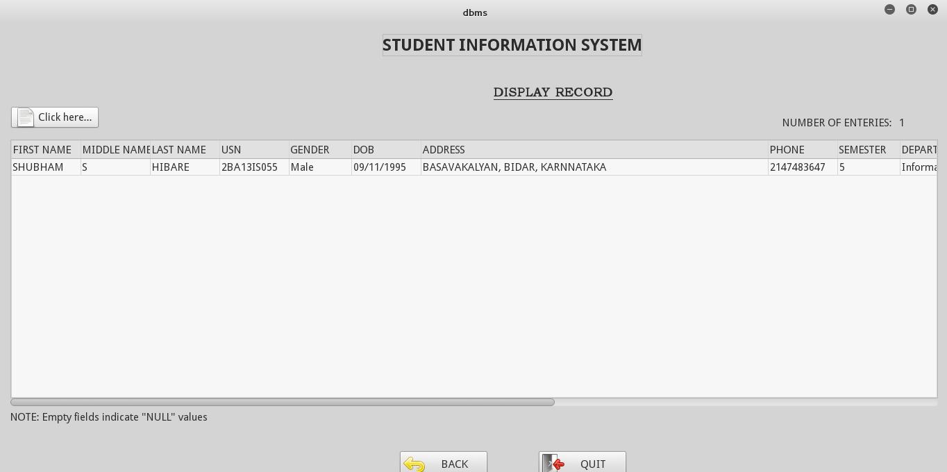 student information management system